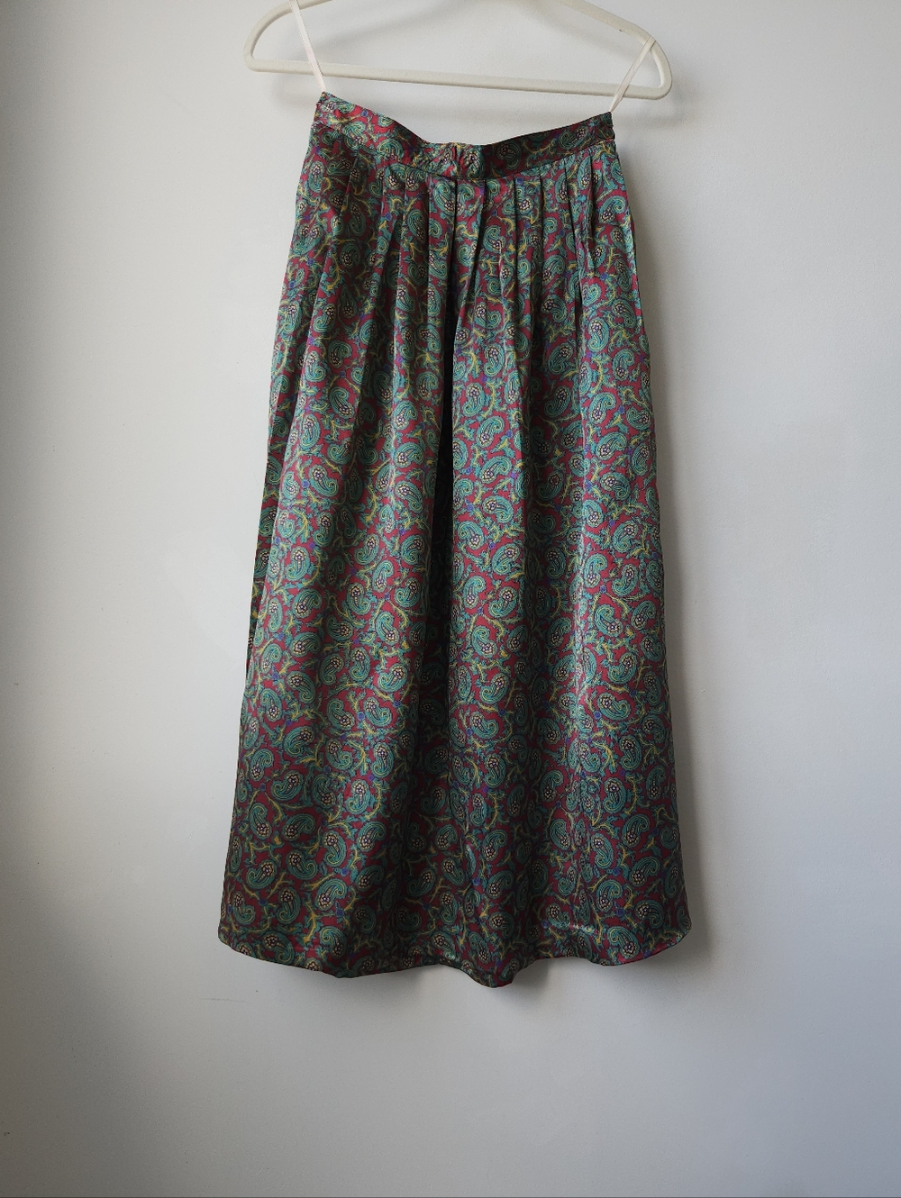 Oscar De La Renta Expressions Vintage  Paisley Print Pleated Long Skirt - Picture 2 of 16